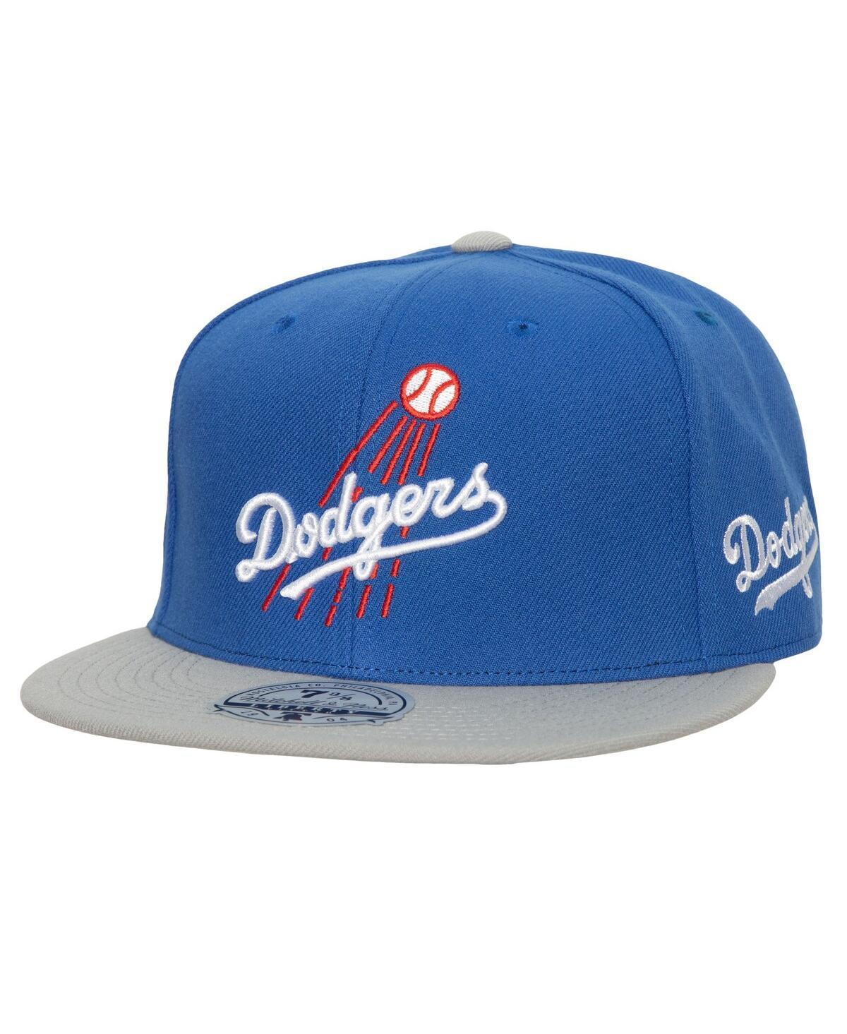 Mens Mitchell & Ness Royal/Gray Los Angeles Dodgers Bases Loaded Fitted Hat Product Image