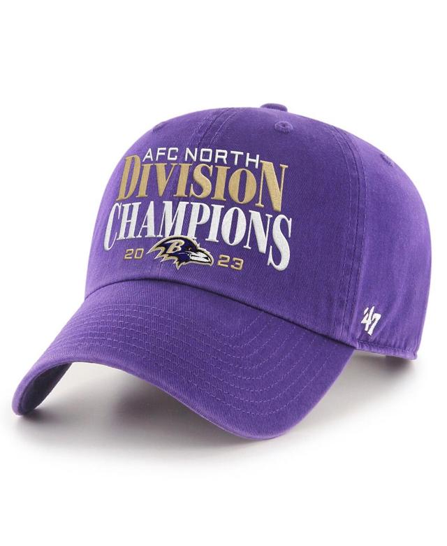 Mens 47 Brand Purple Baltimore Ravens 2023 Afc North Division Champions Clean Up Adjustable Hat Product Image