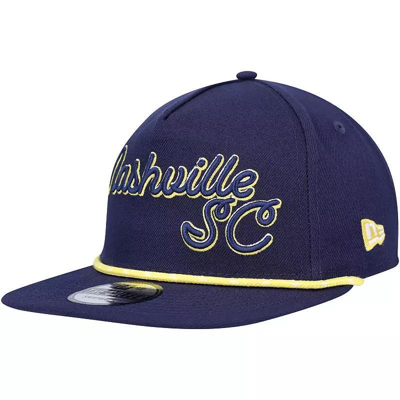 Mens New Era Navy Nashville SC Script Golfer Adjustable Hat, Mls Blue Product Image