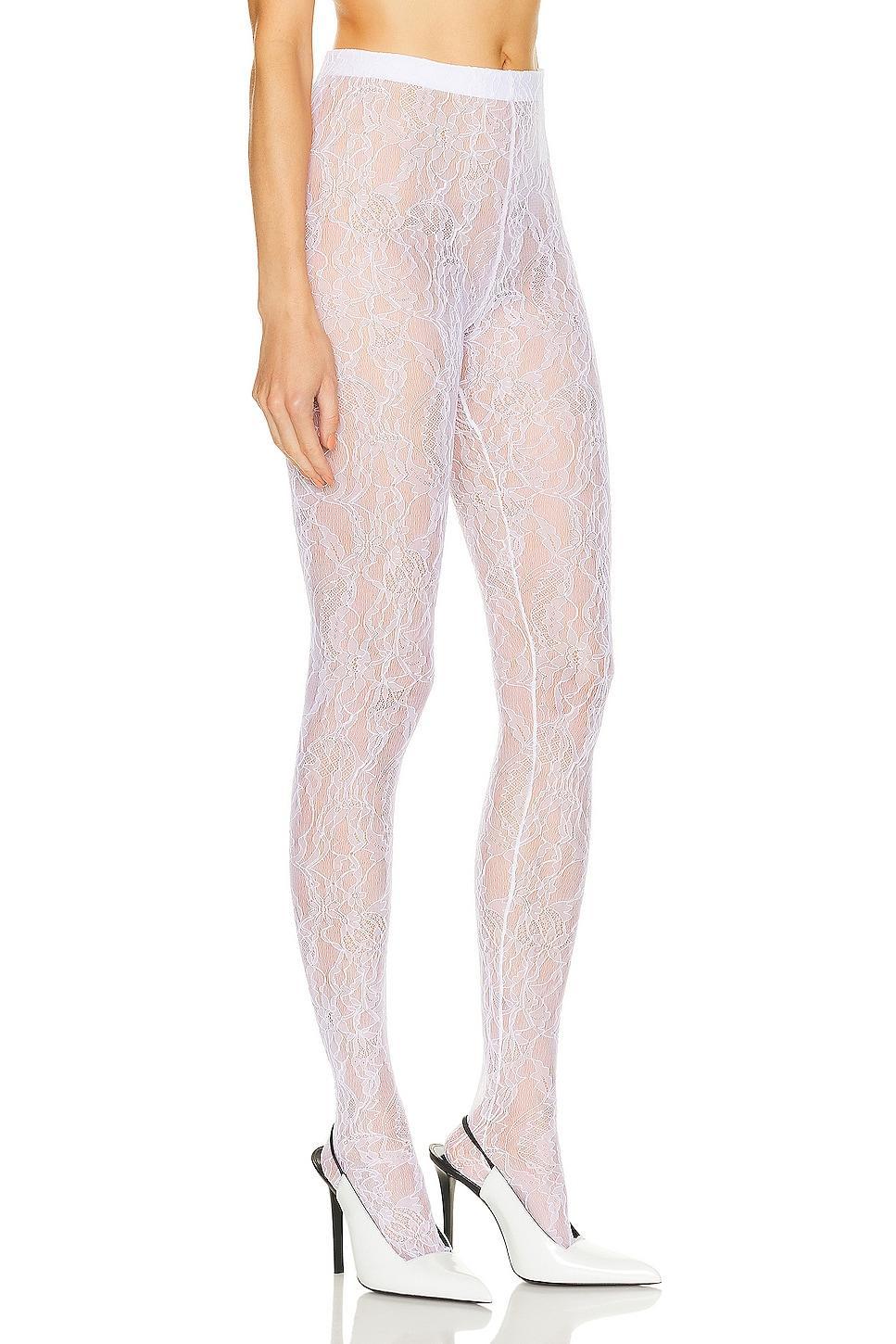 WARDROBE.NYC Lace Tights White. (also in L, M, XS, XXS). Product Image