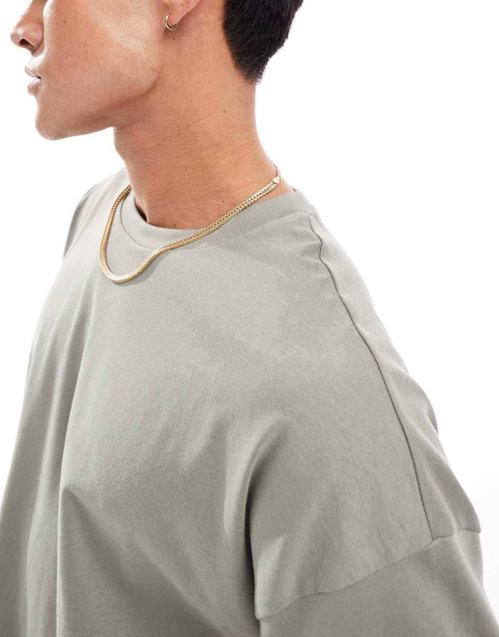 ASOS DESIGN essential oversized t-shirt in khaki Product Image