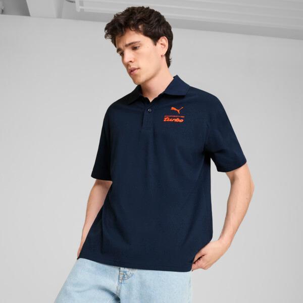 PUMA Porsche Legacy ESS Men's Polo Shirt in Dark Blue Product Image