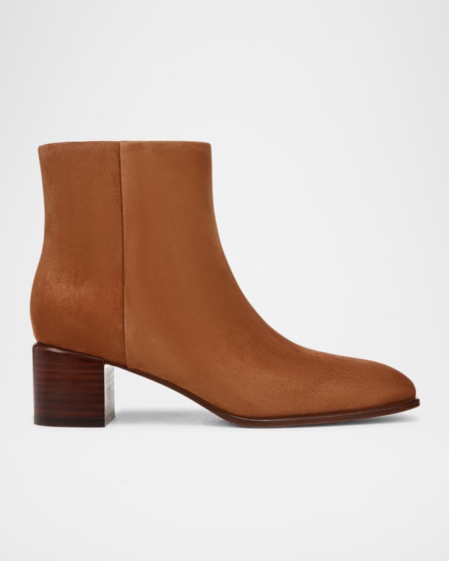 Suede Block-Heel Ankle Booties product image