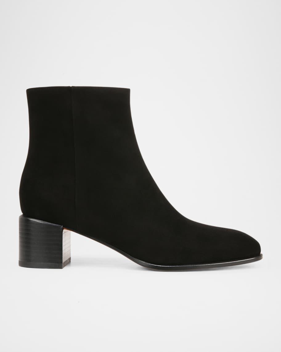 Suede Block-Heel Ankle Booties product image