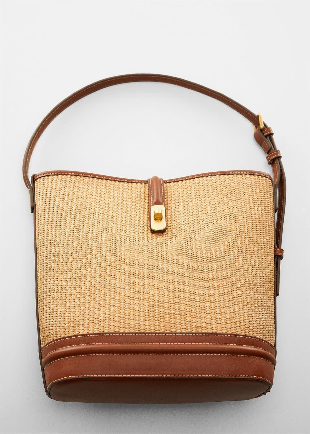 MANGO - Raffia-effect bucket bag - One size - Women Product Image