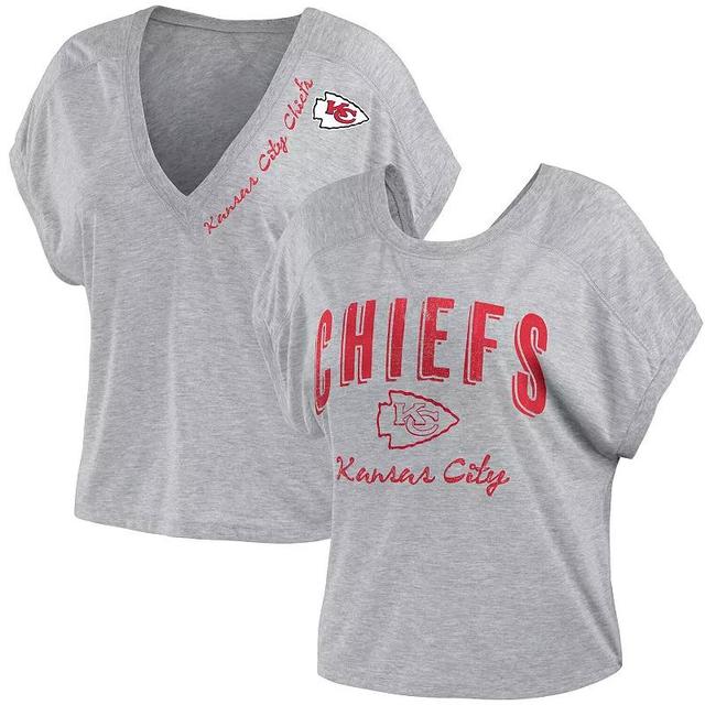 Womens WEAR by Erin Andrews Heather Gray Kansas City Chiefs Reversible T-Shirt Product Image