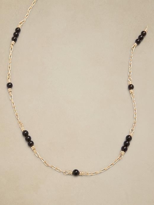 Onyx Beaded Chain Necklace Product Image