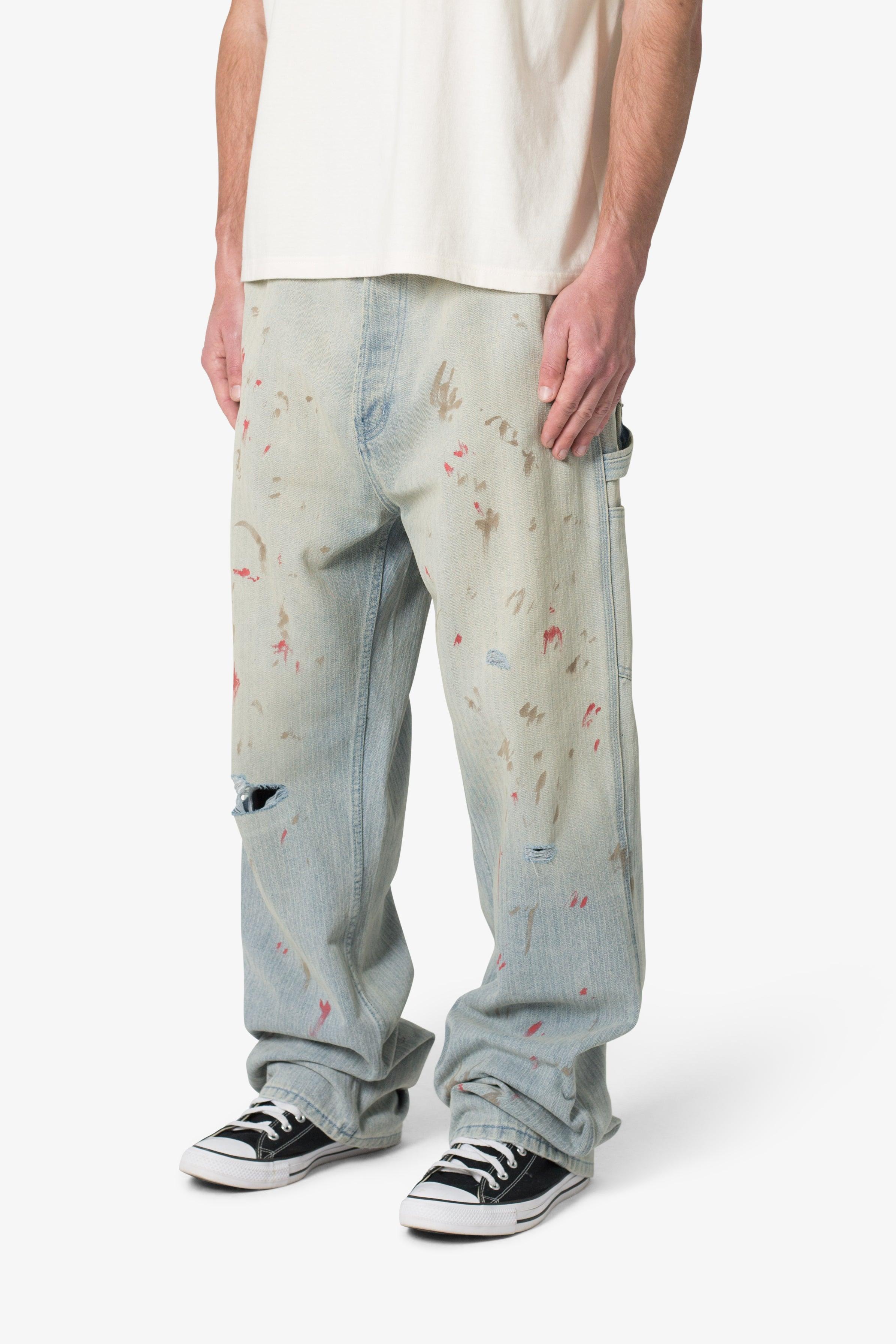 Ultra Baggy Painted Work Denim - Vintage Blue Product Image