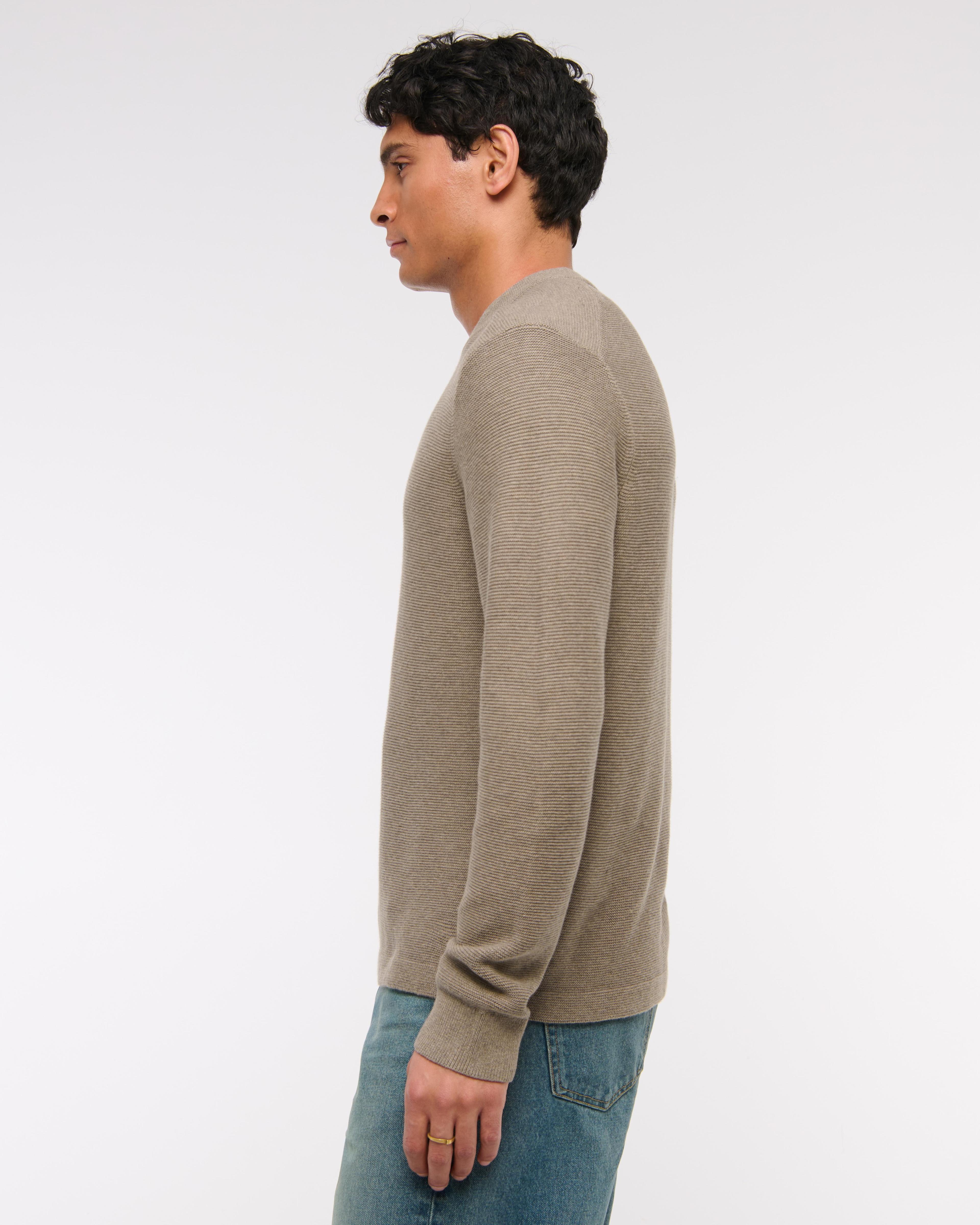 Pima Cotton Open-Hem Crew Sweater Product Image