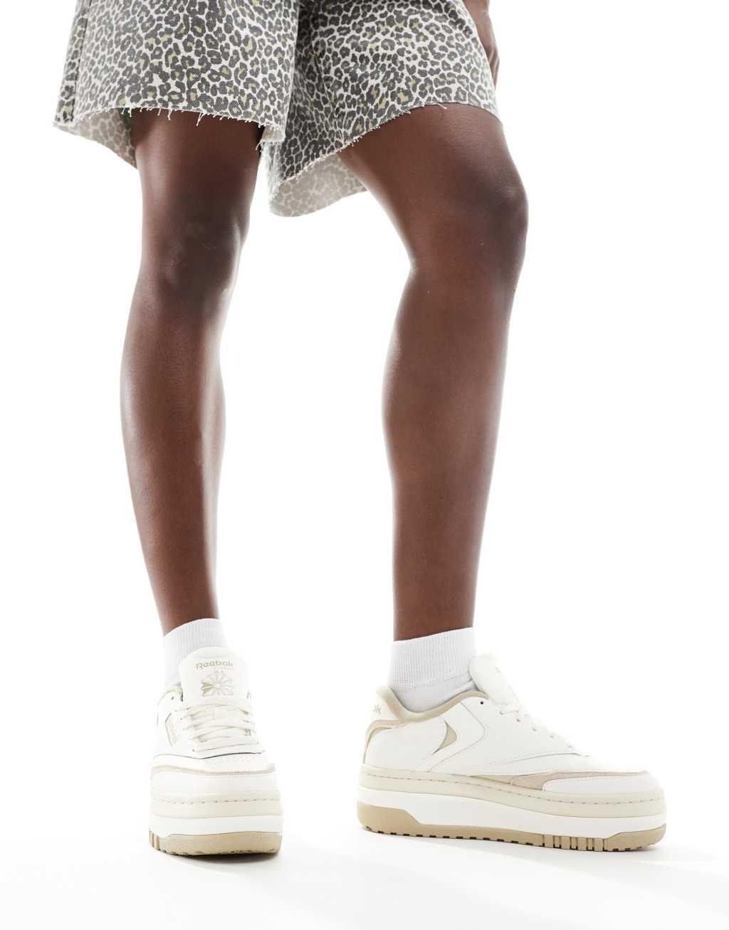 Reebok Club C Extra sneakers in white and beige Product Image