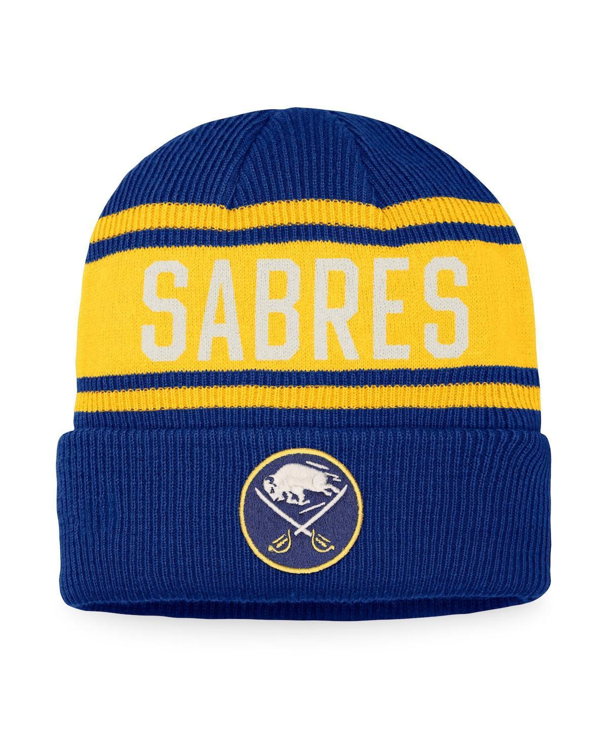 Mens Fanatics Royal and Gold Buffalo Sabres True Classic Retro Cuffed Knit Hat - Royal Product Image