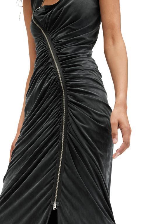 Umbra Asymmetric Ruched Dress In Black Product Image