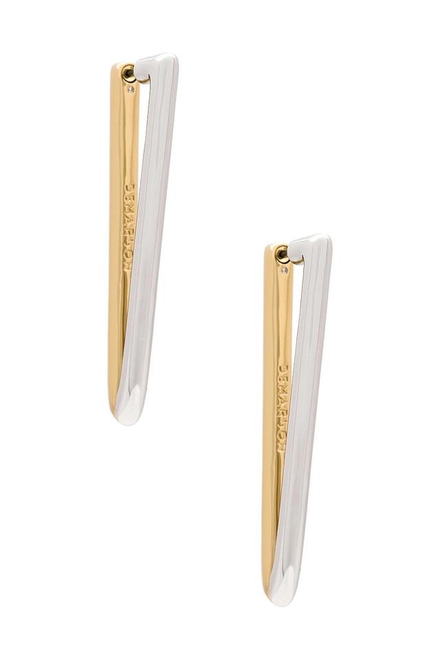 Demarson Vita Tow Tone Earrings Metallic Gold,Metallic Silver.. Product Image