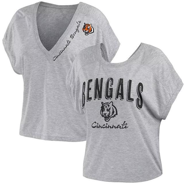 Womens WEAR by Erin Andrews Heather Gray Cincinnati Bengals Reversible T-Shirt Product Image