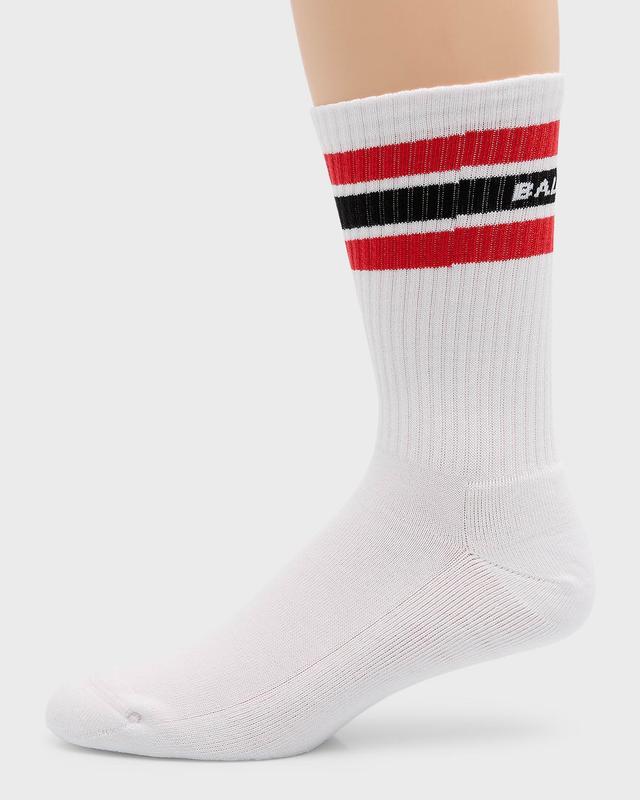 Mens Stripe Logo Crew Socks Product Image