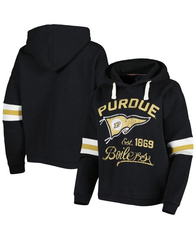 Womens Pressbox Purdue Boilermakers Super Pennant Pullover Hoodie Product Image