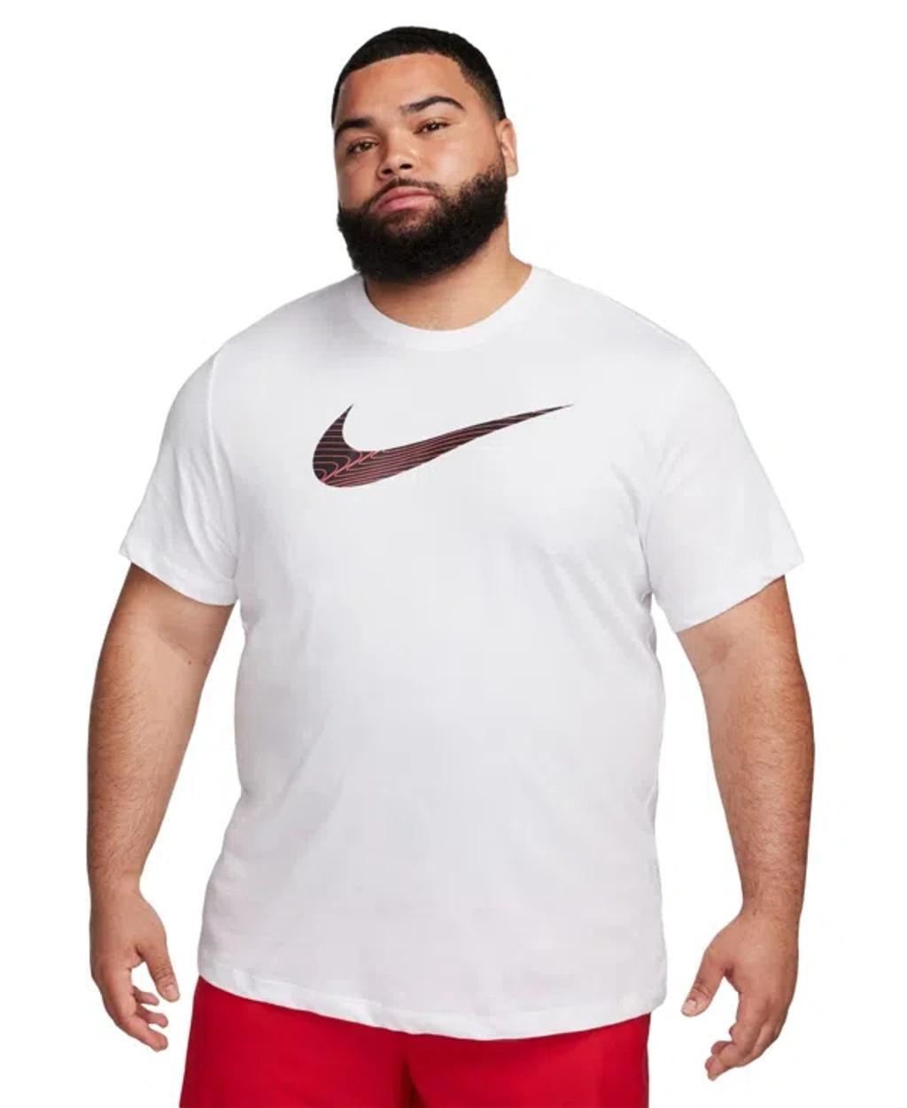 NIKE Men's Dri-fit Logo Fitness T-shirt In White Product Image