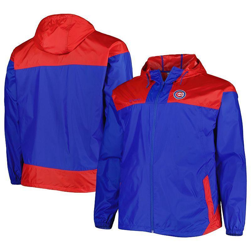 Mens Columbia Royal Chicago Cubs Flash Forward Challenger Omni-Shade Full-Zip Windbreaker Product Image