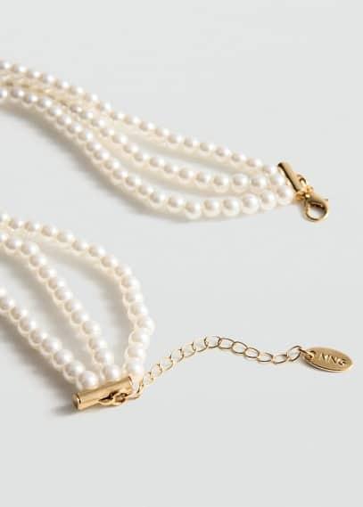 Triple-pearl necklace - Women | MANGO USA Product Image