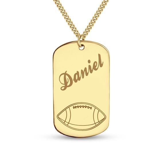 Men's 35.0mm Athlete Engravable Dog Tag Pendant (1 Line and Sport) Product Image