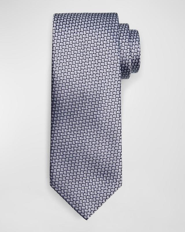 Mens Silk Geometric Jacquard Tie Product Image