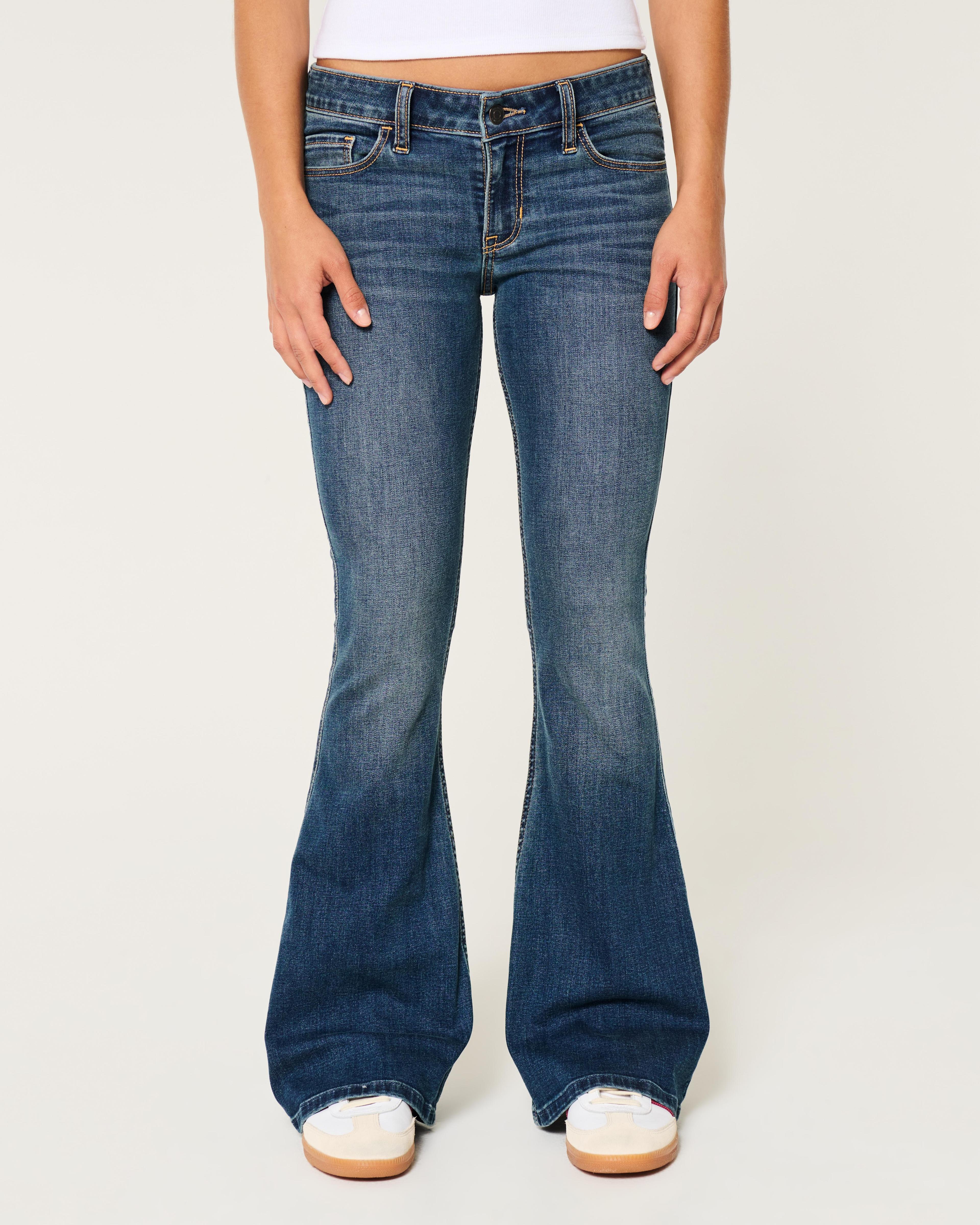 Low-Rise Medium Wash Flare Jeans Product Image