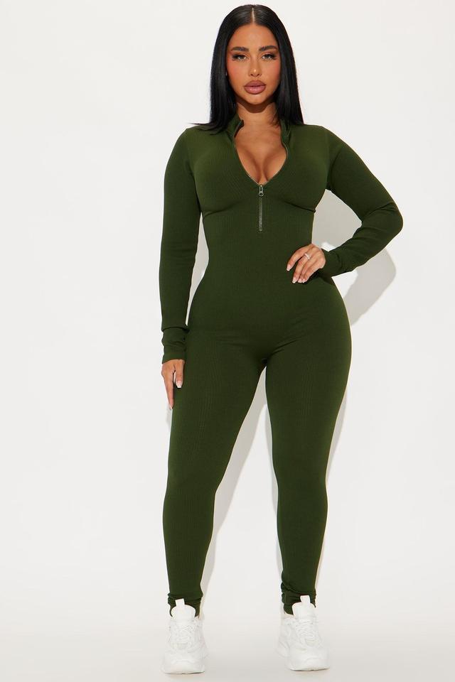 Chloe Seamless Jumpsuit - Olive Product Image