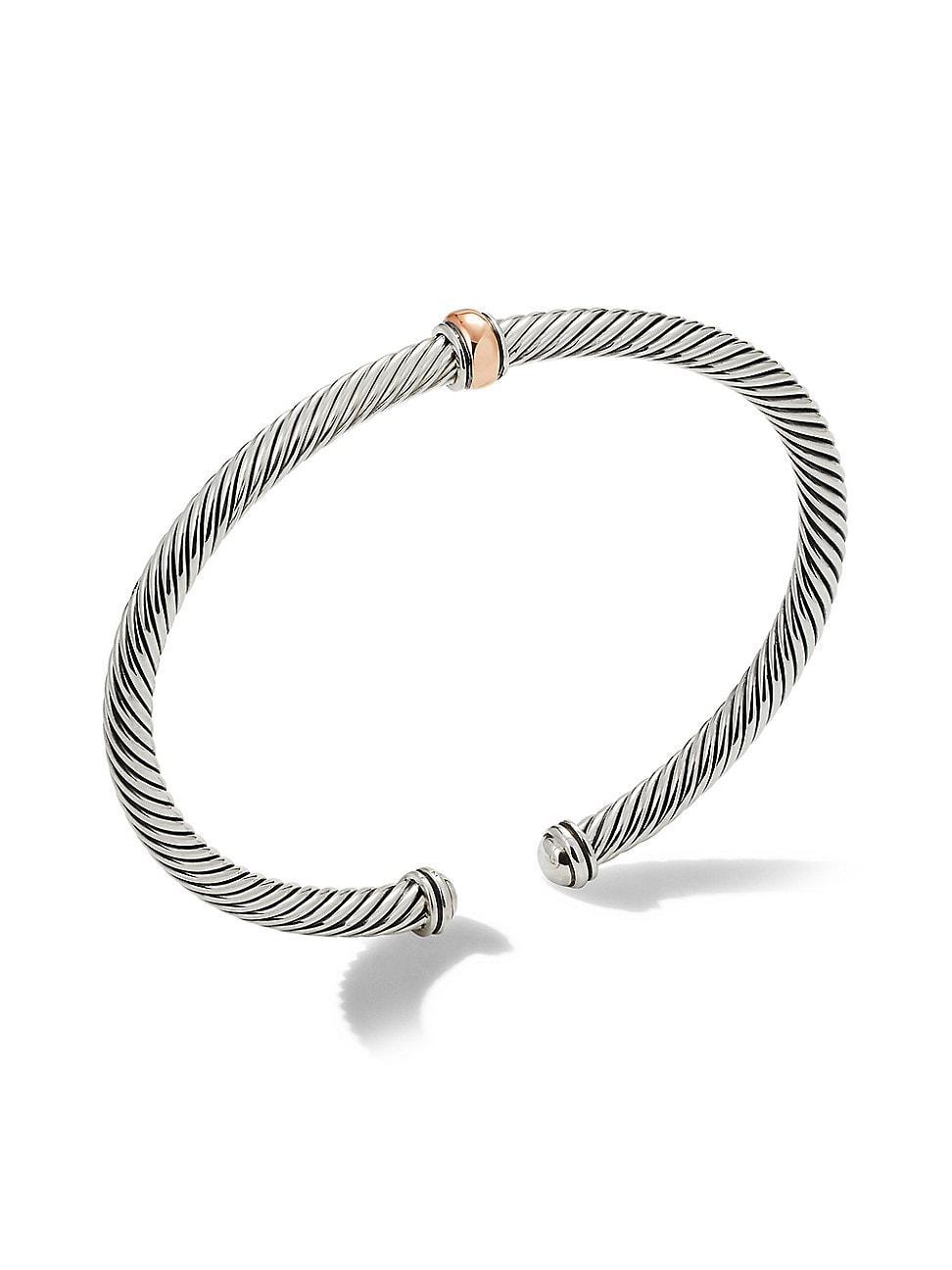 Womens Cable Classics Center Station Bracelet with 18K Rose Gold Product Image