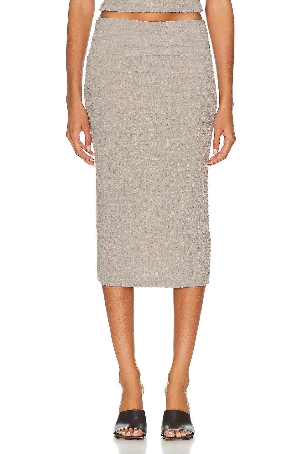 Enza Costa Puckered Pencil Skirt in Grey product image