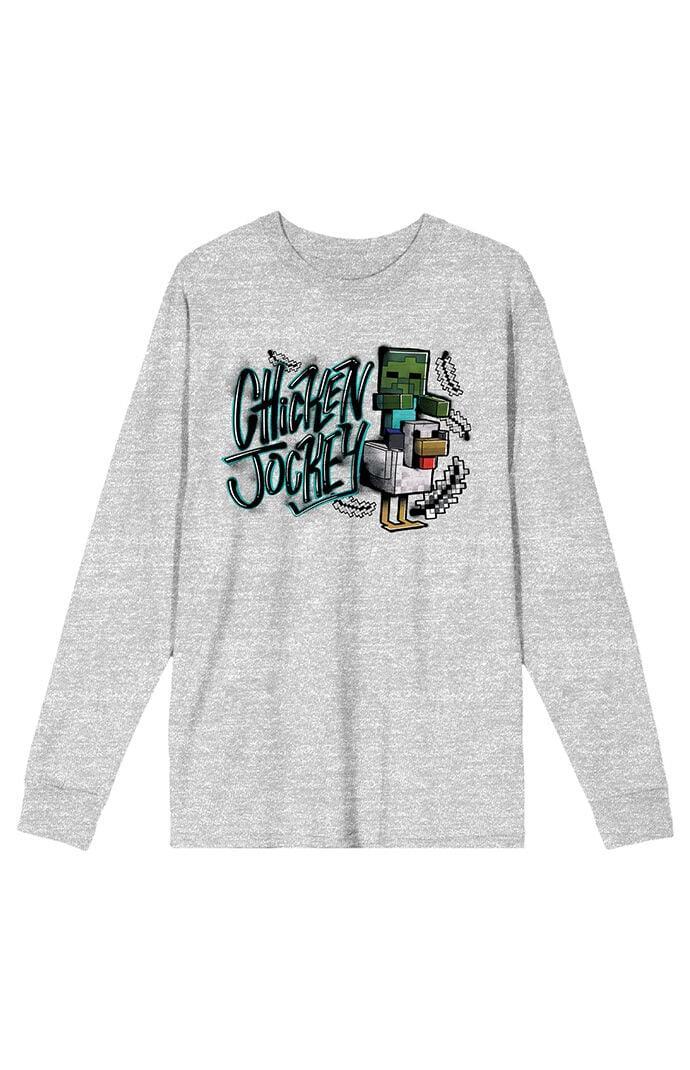 Men's Minecraft Chicken Jockey Long Sleeve T-Shirt Product Image