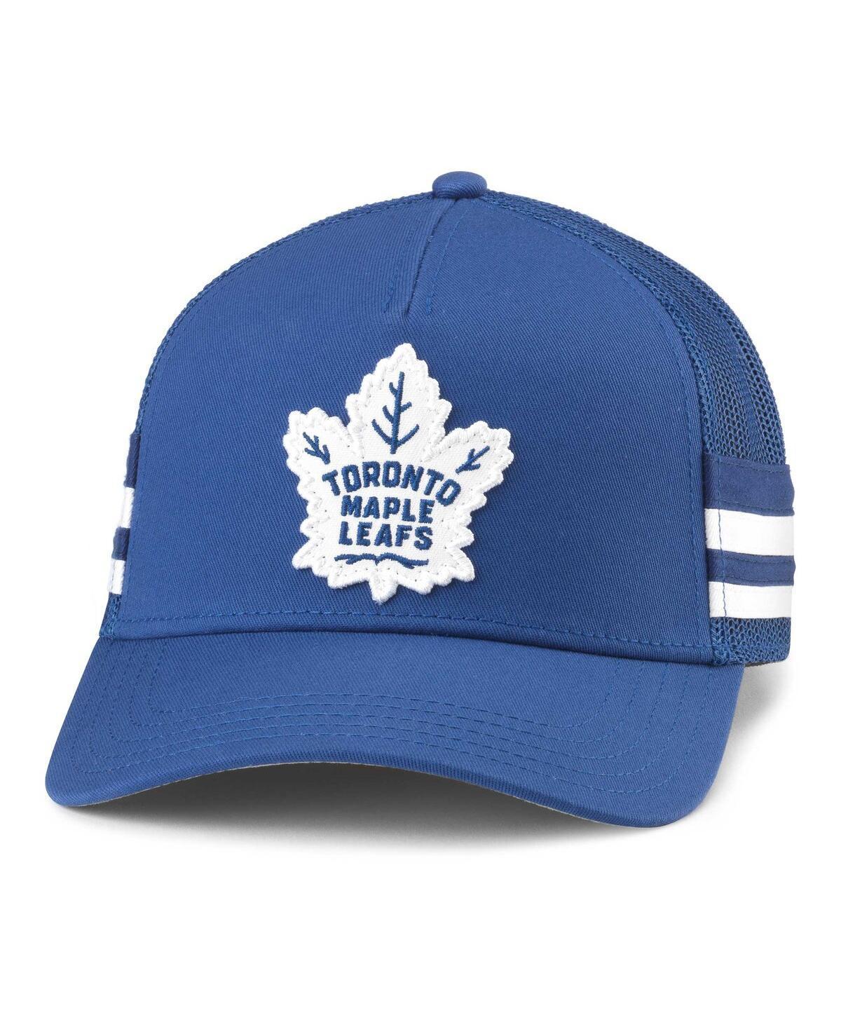 Mens American Needle Blue Toronto Maple Leafs HotFoot Stripes Trucker Adjustable Hat Product Image