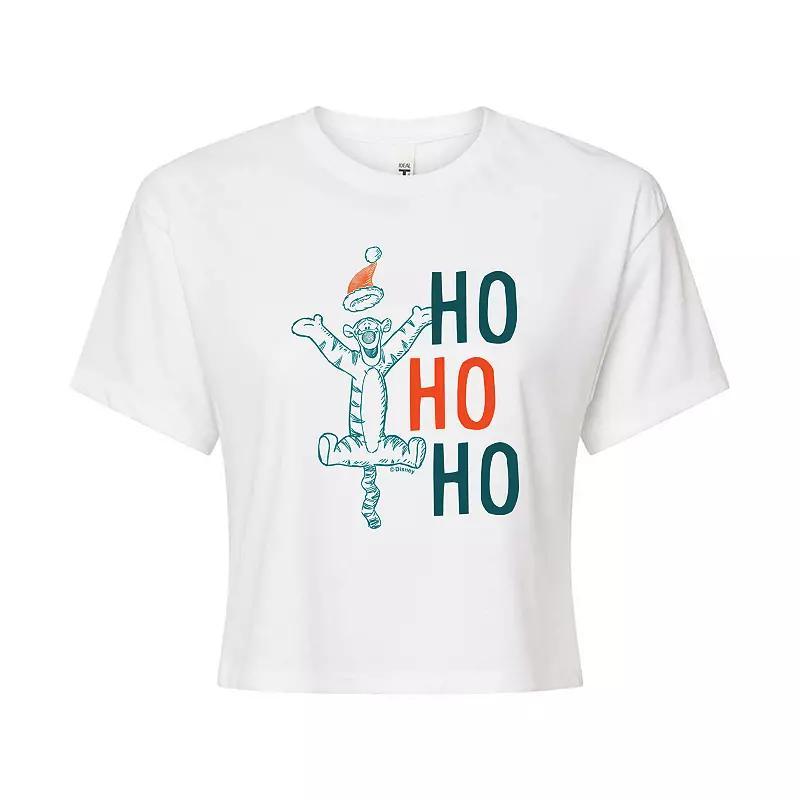 Disneys Winnie The Pooh Womens Ho Ho Ho Cropped Tee, Girls Product Image