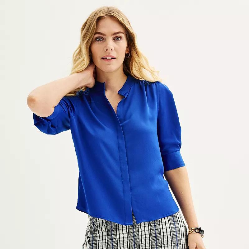 Womens Nine West Elbow Sleeve Button-Down Product Image