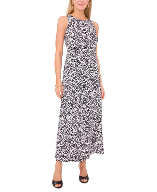 Vince Camuto Womens Floral Crewneck Back Keyhole Sleeveless Dress Product Image