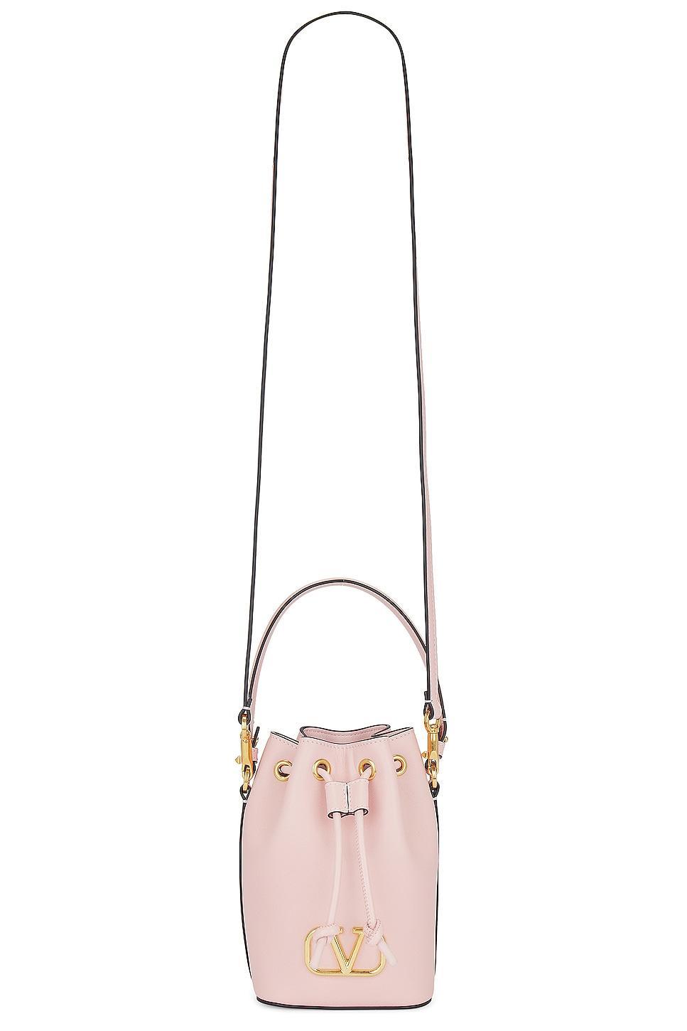 Valentino Garavani V Logo Signature Mini Bucket Bag in Rose Product Image