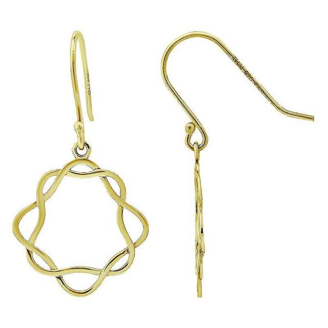 Aleure Precioso 18k Gold Over Silver Open Circle Drop Fishhook Earrings, Womens Product Image