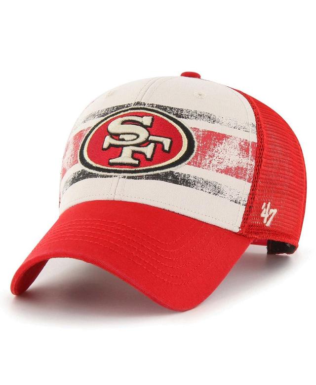 Mens 47 Brand Cream Distressed San Francisco 49ers Breakout Mvp Trucker Adjustable Hat Product Image