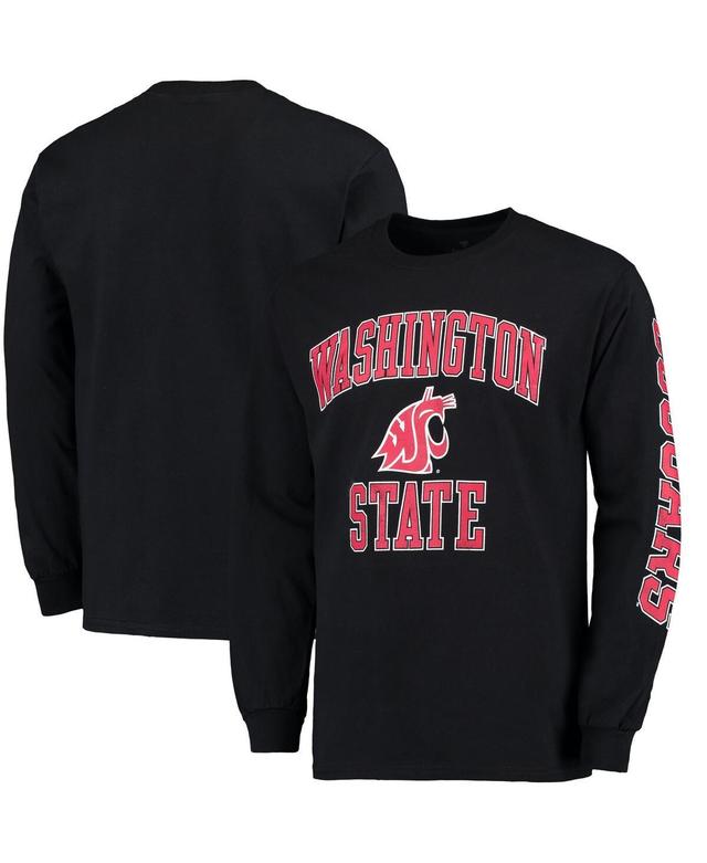 Mens Black Washington State Cougars Distressed Arch Over Logo Long Sleeve Hit T-shirt Product Image