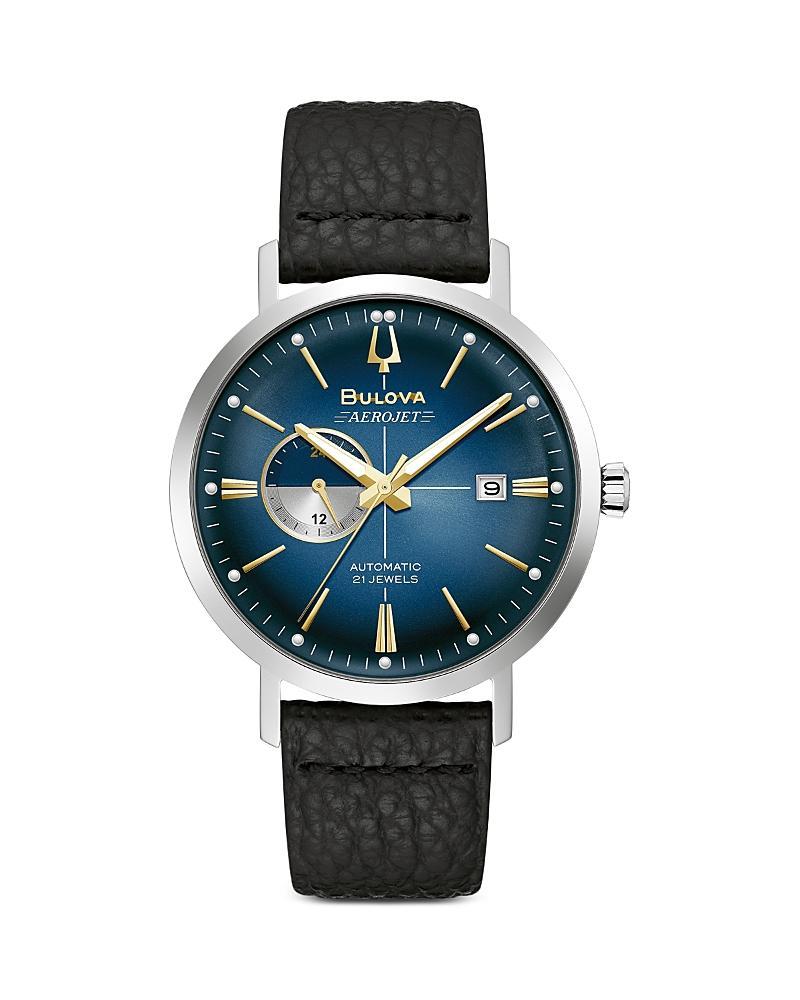 Men's Bulova Aerojet Automatic Strap Watch with Blue Dial (Model: 96B374) Product Image