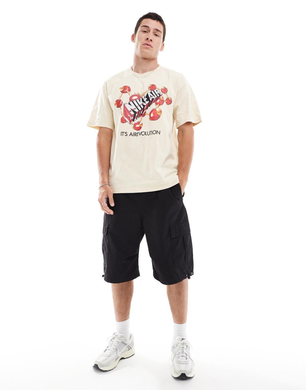 Nike Air M90 graphic T-shirt in tan Product Image