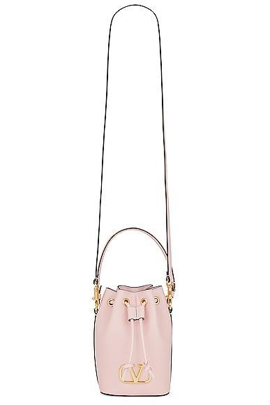 Valentino Garavani V Logo Signature Mini Bucket Bag in Rose Product Image