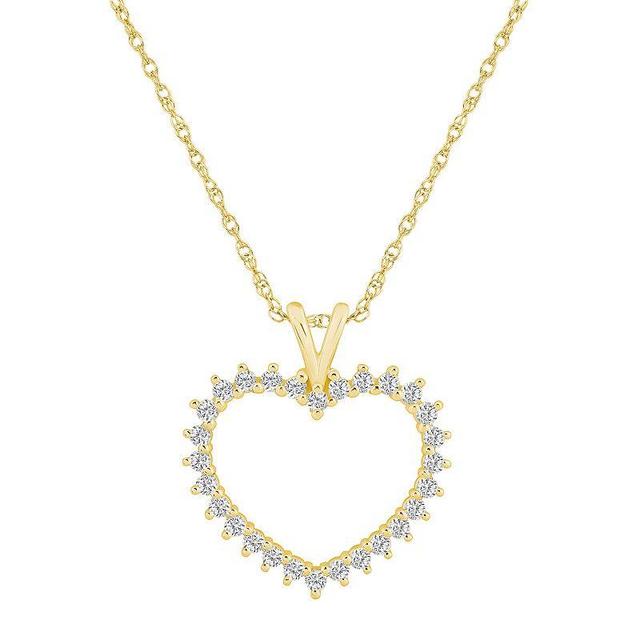 Alyson Layne 10k Gold 1/2 Carat T.W. Diamond Heart Pendant Necklace, Womens Product Image