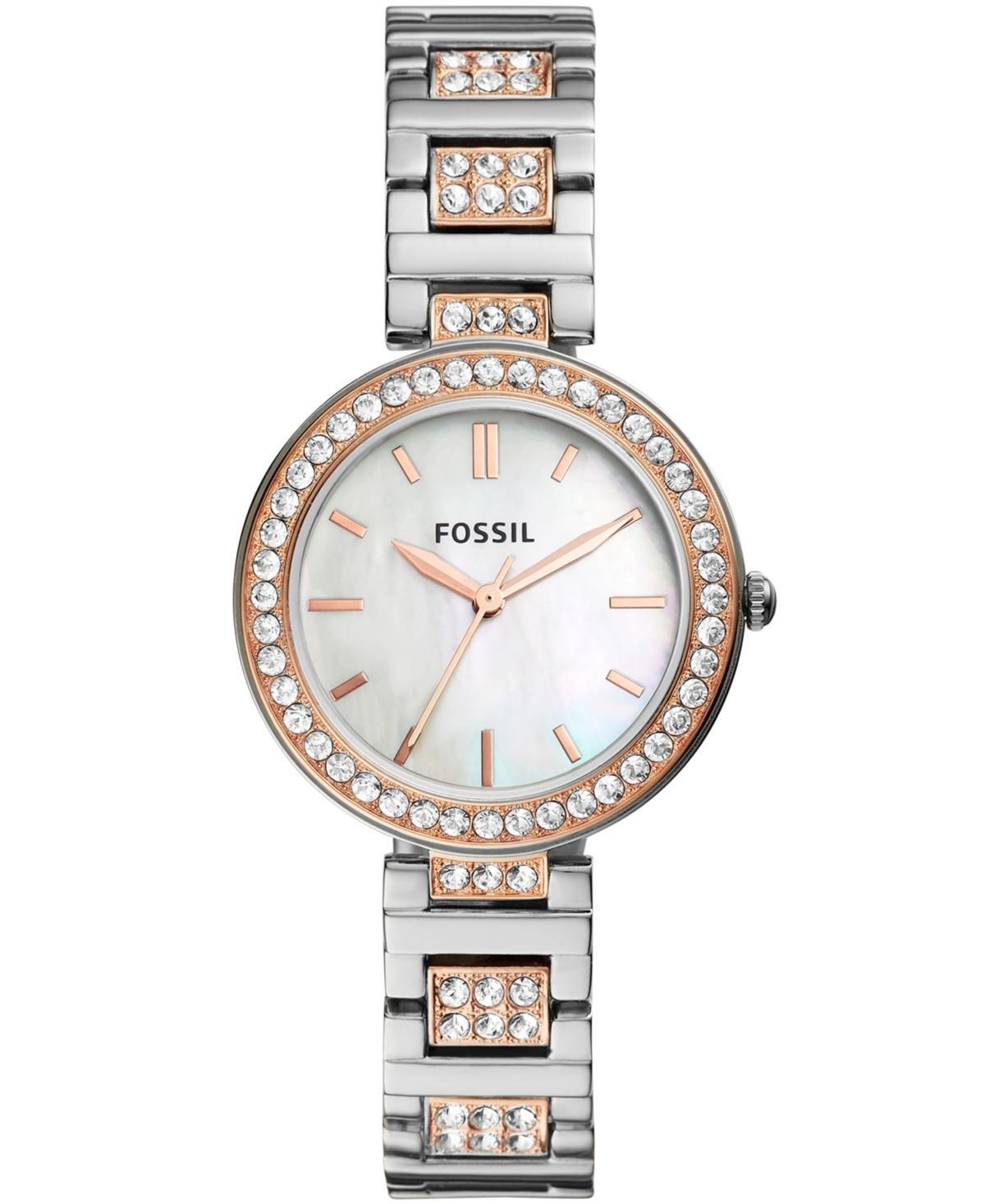 Fossil Womens Karli Three Hand Two Tone Stainless Steel Watch 34mm Product Image