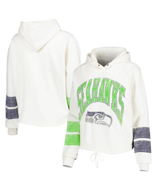 Womens 47 Brand Oatmeal Distressed Seattle Seahawks Harper Pullover Hoodie Product Image