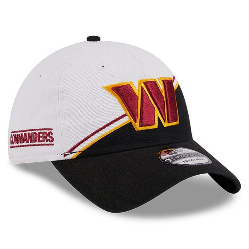 Mens New Era White/Black Washington Commanders 2023 Sideline 9TWENTY Adjustable Hat Product Image