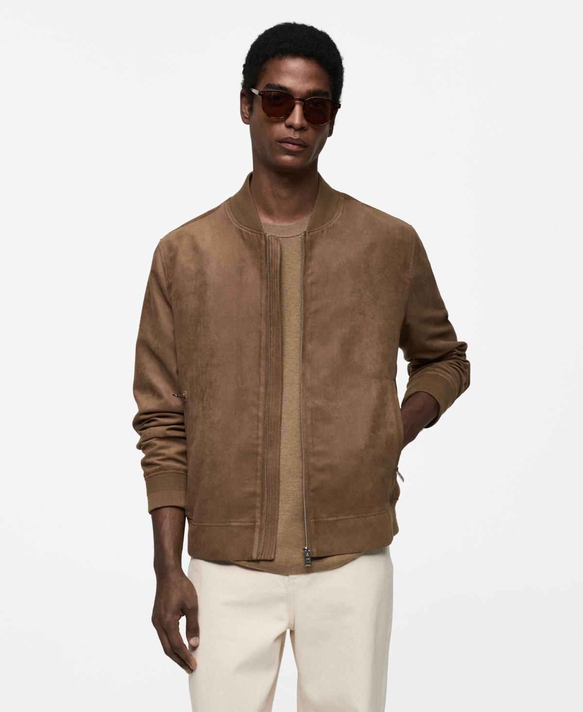 MANGO MAN - Suede-effect bomber jacket dark navyMen Product Image