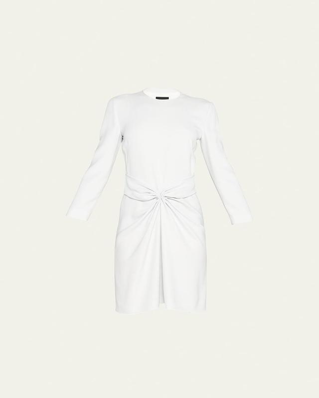 Ruched Long-Sleeve A-Line Dress Product Image