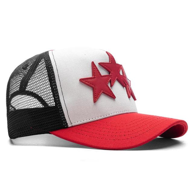 3 Star Trucker Hat - Red Male Product Image