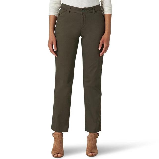 Womens Lee Wrinkle-Free Relaxed Fit Straight-Leg Pants Frontier Green Product Image