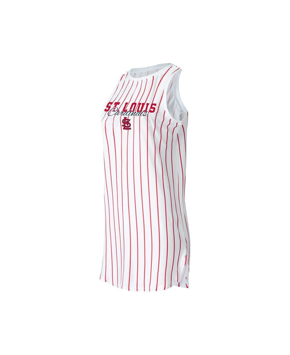 Womens Concepts Sport White St. Louis Cardinals Reel Pinstripe Knit Sleeveless Nightshirt Product Image